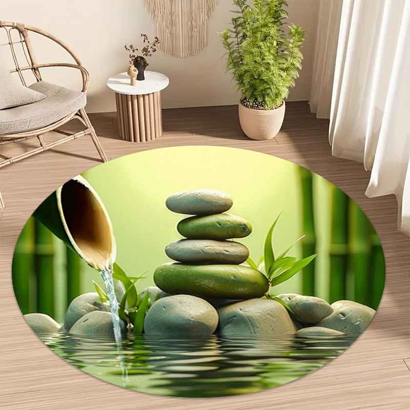 พรมกลมลายไม้ไผ่เซน พร้อมลวดลาย - Spa Wellness Yoga บทวิจารณ์และราคา