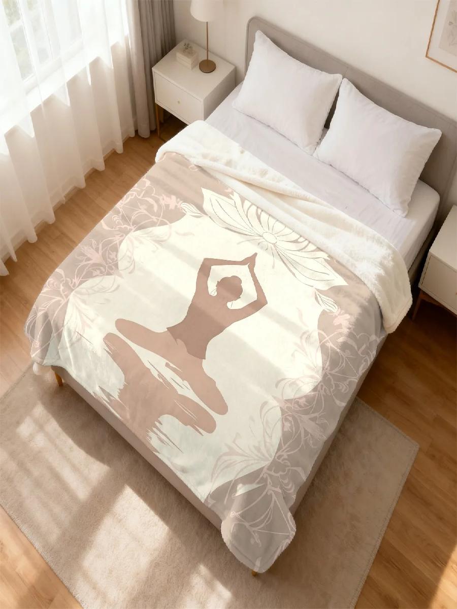 ผ้าห่มโยคะลายดอกบัวสุดหรู ผ้าฟ - Spa Wellness Yoga บทวิจารณ์และราคา