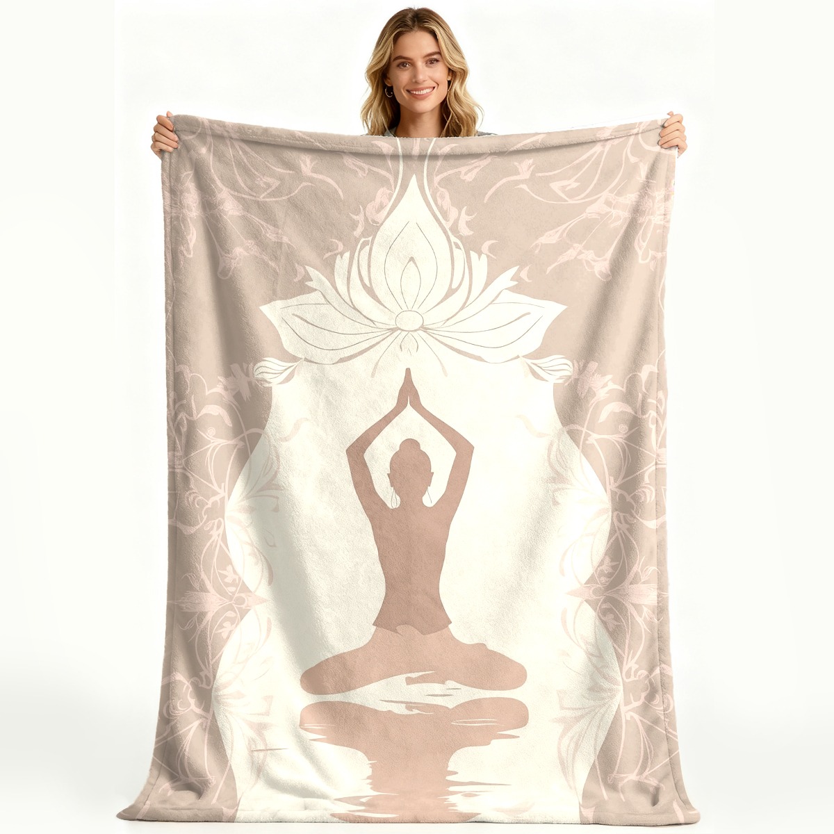 ผ้าห่มโยคะลายดอกบัวสุดหรู ผ้าฟ - Spa Wellness Yoga บทวิจารณ์และราคา