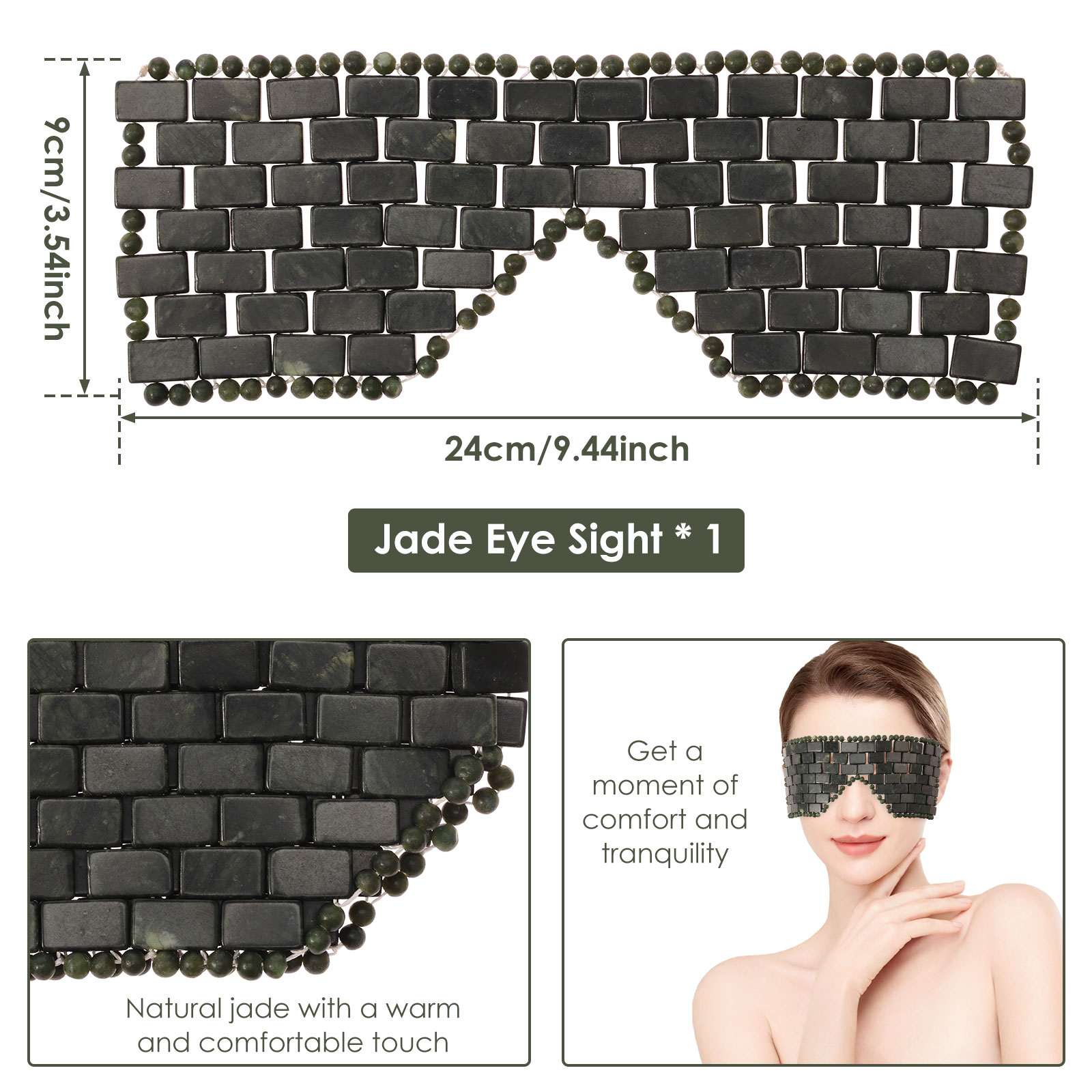 Jade Eye Mask แบบพกพาหยกหิน Fa - Spa And Wellness บทวิจารณ์และราคา